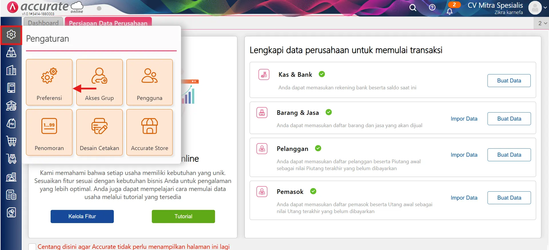 mengatur pelanggan baru otomatis termasuk pajak